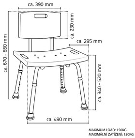 Ridder - Sedia con schienale 49x85 bianca