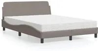 Letto con Materasso Tortora 120x200 cm in Tessuto 3208368