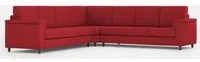 Divano Angolare 7 Posti 286x286x85 cm Marrak in Tessuto Rosso