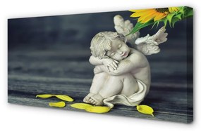 Quadro su tela Dormire l'angelo di girasole 100x50 cm