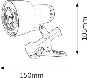 Rabalux 4357 - Lampada con morsetto CLIP 1xE14/40W/230V nero