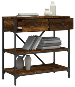 Tavolino consolle rovere fumo 75x34,5x75cm legno multistrato