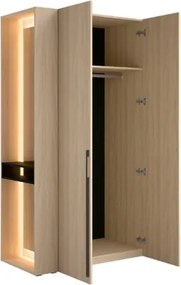 Armadio Ingresso 110x207h Cm 2 Ante Con Specchio Laterale Rovere Barcelona