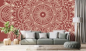 Carta da parati – Mandala su sfondo bordeaux
