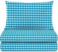 Completo letto 1 piazza e mezza quadretti azzurri