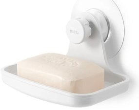 Dispenser di sapone bianco in plastica riciclata senza foratura Flex - Umbra