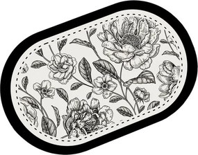 Tappetino per il bagno bianco e nero 60x100 cm Rasse – Foutastic