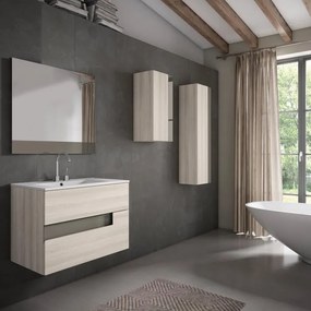 Mobile da bagno sotto lavabo VISOBATH VISION betulla laccato opaco L 80 x H 55 x P 45 cm 2 cassetti, lavabo non incluso
