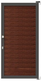 Cancello manuale battente ALBA Maia120 Close in alluminio, reversibile, L 100 x H 160 cm, di colore noce