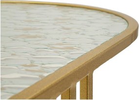 Tavolino da salotto bianco/dorato con piano in vetro 50x90 cm Antalia – Mauro Ferretti