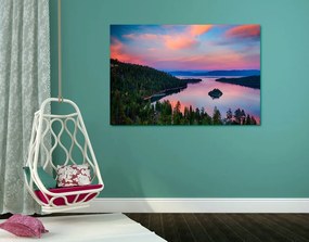 Stampa su tela – Lago al tramonto