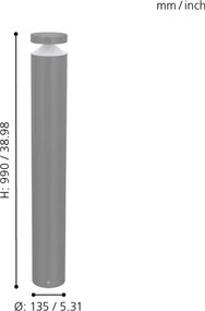 Eglo 97302 - Lampada LED da esterno MELZO LED/11W/230V grigia 990 mm IP65