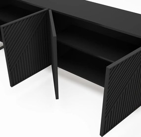 Cassettiera nera 201x80x40 cm Peta - Marckeric