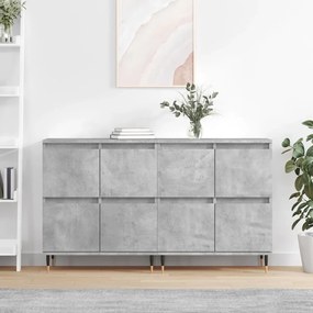 Credenze 2 Pz Grigio Cemento İn Legno Multistrato /