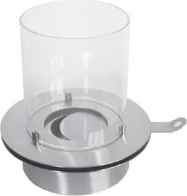 Bruciatore tondo con vetro per camino a bioetanolo biocamino inox 3 lt d.35