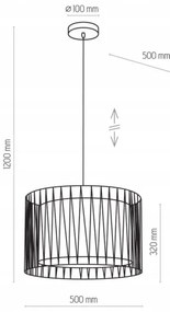 Lampadario a sospensione con filo HARMONY BLACK 3xE27/60W/230V