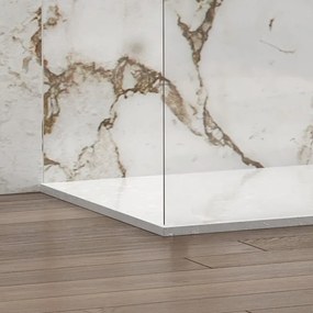 Kamalu - Box doccia walk-in ad angolo 110x90cm vetro anticalcare KW4000