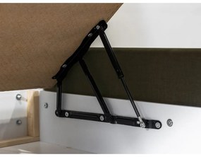 Letto matrimoniale imbottito verde scuro con contenitore con griglia 160x200 cm Jade - Bobochic Paris