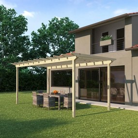 Pergola Eagle in legno struttura marrone L 594 x P 300 x H 268 cm