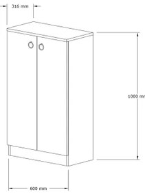 Scarpiera DEFNE 100x60 cm beige