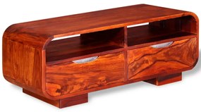 Tavolino da caffè in legno massello di sheesham 90x40x35 cm