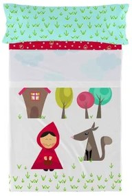 Set di Lenzuola HappyFriday Mr Fox Grandma Multicolore Singolo 2 Pezzi