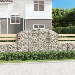 Cesto Gabbione Ad Arco 200x30x120/140 Cm Ferro Zincato /