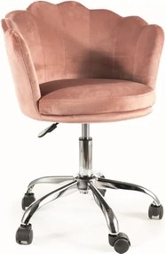 Sedia da ufficio in velluto rosa