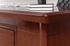 Scrivania presidenziale ufficio 180 cm in legno marrone noce PRESTIGE B630-Arrediorg.it
