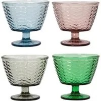 Set 4 coppette gelato in vetro colorato Tahiti
