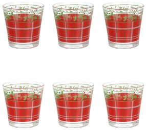 Set 6 bicchieri acqua Tartan Natale 300 ml