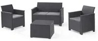 salottino 4 pezzi emma lounge flat wicker graphite 4 posti fer444743