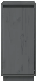 Credenza grigia 31,5x34x75 cm in legno massello di pino