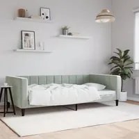 Letto da Giorno Grigio Chiaro 100x200 cm in Velluto 354015