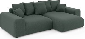 Divano angolare verde scuro allungabile/con contenitore (con composizione variabile) Luma – Ropez