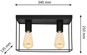 Plafoniera FINN 2xE27/15W/230V nero