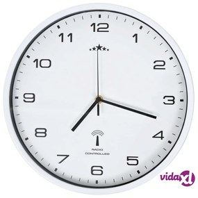 vidaXL Orologio a Parete Radiocontrollato Movimento Quarzo 31cm Bianco