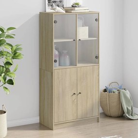 Credenza Con Ante Rovere Sonoma 68x37x142 Cm Legno Multistrato /