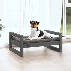Cuccia per cani grigia 55,5x45,5x28cm in legno massello di pino