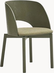 Set di 2 sedie con braccioli in legno con seduta imbottita Dam