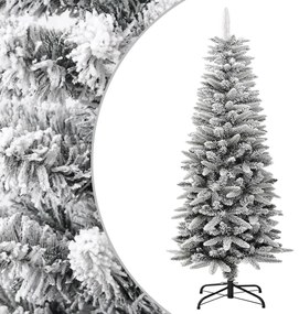 Albero di Natale Artificiale con Neve Floccata e LED in diverse dimensioni e materiali, Albero Natale Artificiale Sottile Neve Floccata 120cm PVC e PE