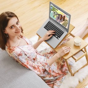 Tavolino regolabile per computer da letto LAT, marrone