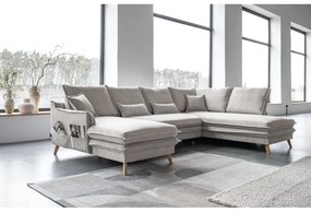 Divano letto angolare beige (angolo destro/"U") Charming Charlie - Miuform