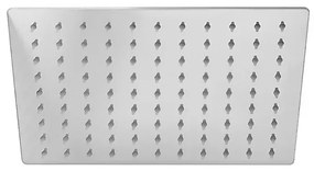 Soffione doccia rettangolare 25x15 cm cromato lucido in acciaio inox