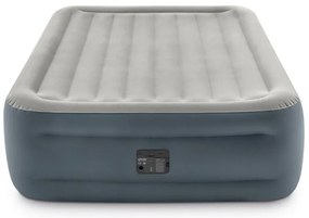 Intex 64126NP - Materasso Essential Rest Matrimoniale, con Pompa Elettrica Incorporata, PVC, Grigio, 152x203x46 cm