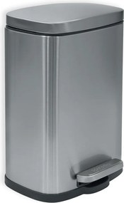 Cestino per la spazzatura color argento opaco in acciaio con pedale 5 l Akira – Spirella