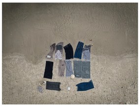 Asciugamano in cotone grigio-marrone 140x70 cm Classic - Zone