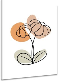 Quadro su tela – Fiore minimalista su sfondo bianco No1