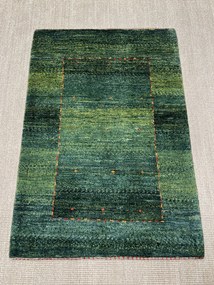 Gabbeh Tappeto 120x80 Verde (Iran) Annodato A Mano
