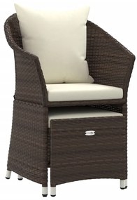 Set Divani da Giardino 2 pz con Cuscini in Polyrattan Marrone